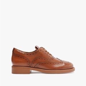 NWOB DAVID OXFORD FLAT Wingtips Beige Brown 6.5